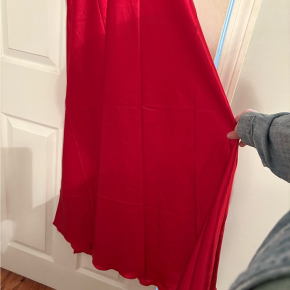 Red Floor Length Slip and Robe XL - Picture 4 of 9